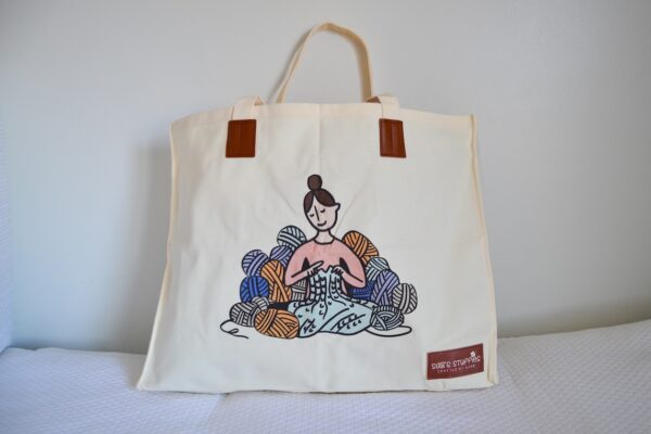 Jumbo Tote Bag with Girl Making a Blanket 2.0 - Image 2