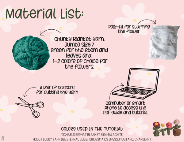 Flower Stems VIDEO TUTORIAL & *MODIFICATION* for Potted Heart Flower Buddy Pattern - Image 4